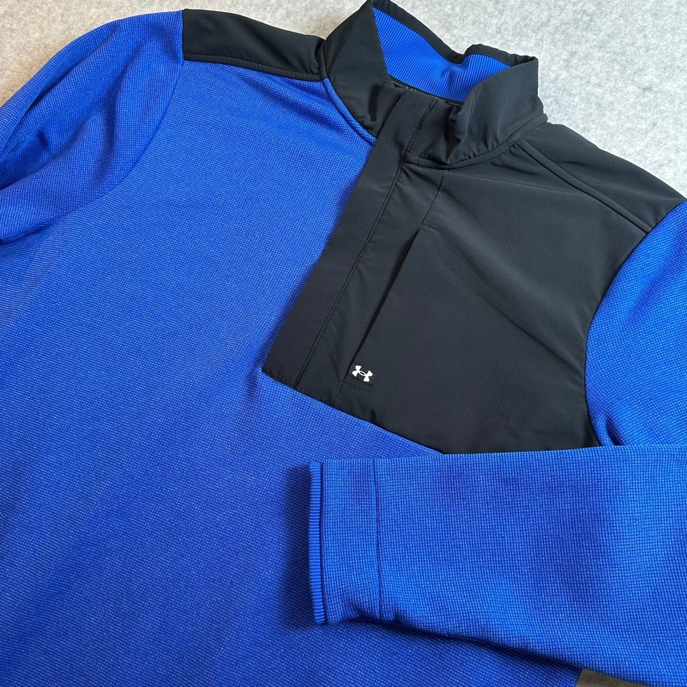 Under Armour Golf Storm 1/4 Zip Pullover Blue Black XL 1373415